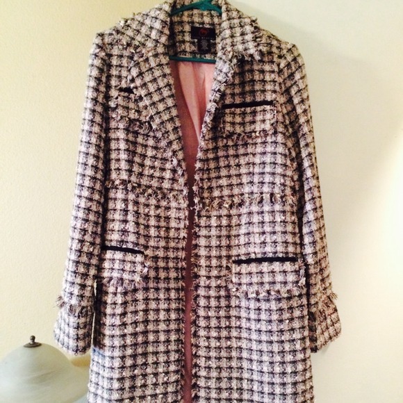 OPM checkered knee length coat