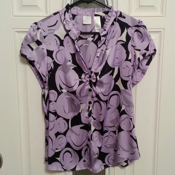 Silky Lavender Pattern Blouse