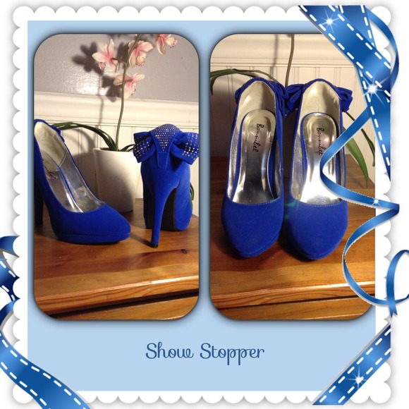Stunning bright blue stilettos