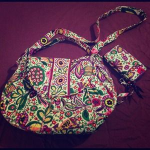 Vera Bradley satchel and wallet with phone holder