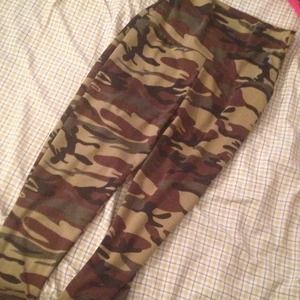Army fatigue high waist leggings