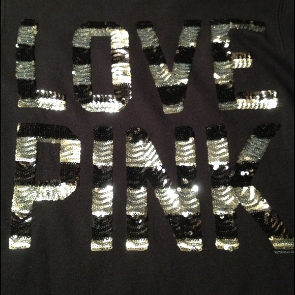BLACK VICTORIAS SECRET BLING HOODIE