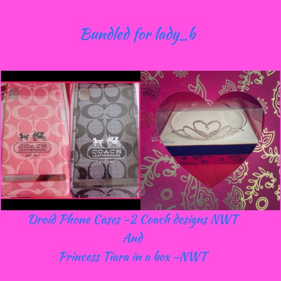 BUNDLED! Droid Phone Cases/Covers & Princess Tiara