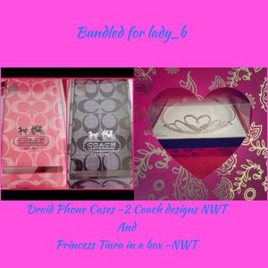 BUNDLED! Droid Phone Cases/Covers & Princess Tiara