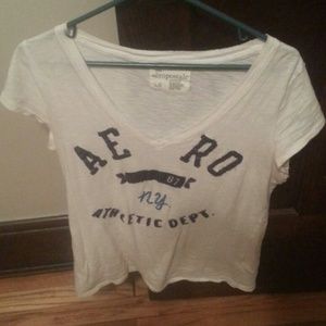 Aeropastle white v- neck never worn L