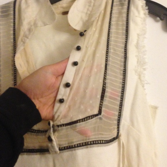 Free people White and Black Lace Top - Picture 3 of 4