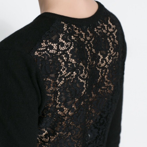 ZARA. New. Long sleeve top with lace back - Picture 3 of 4