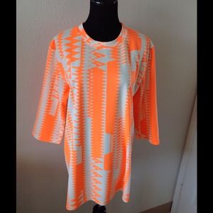 Neon Orange Zig Zag Top