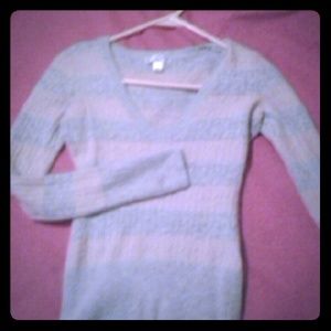 Soft sweater pink and white stripes