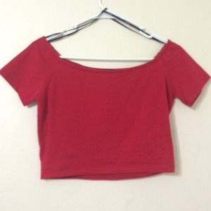 Plain Red Crop Top