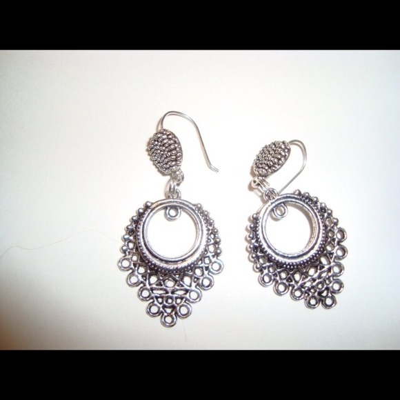 Tibetan Silver Tone Earrings NWOT