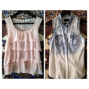 Denim vest & pink tank BUNDLE 2