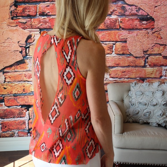 🚫bundled🚫Ganado print  print cut out back chiffo - Picture 2 of 2