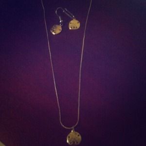 Seashell necklace and earrings