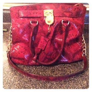Michael Kors Hamilton  Python snake skin handbag