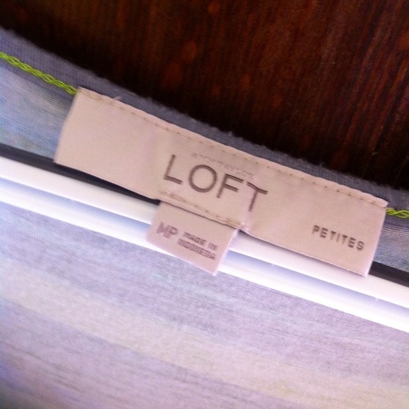 SOLD LOFT Striped Dress in Green - Picture 4 of 4