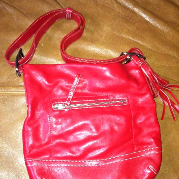 **SOLD***Coach Red Messenger Handbag