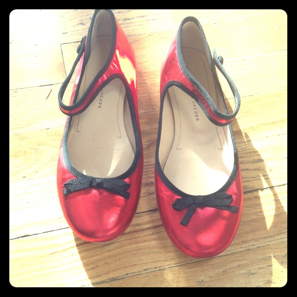 Marc by Marc Jacobs Metallic Red Ballet Flats