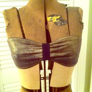 Gold Summer Bandeau Swim/Party Top, Size S