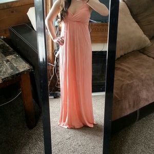Coral pink maxi dress