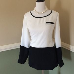 Black and white long sleeve shirt