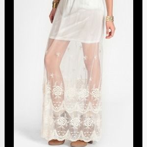Crochet/lace white maxi skirt