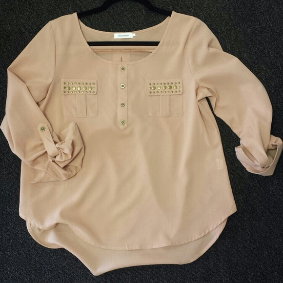 Tan 3/4 length shirt