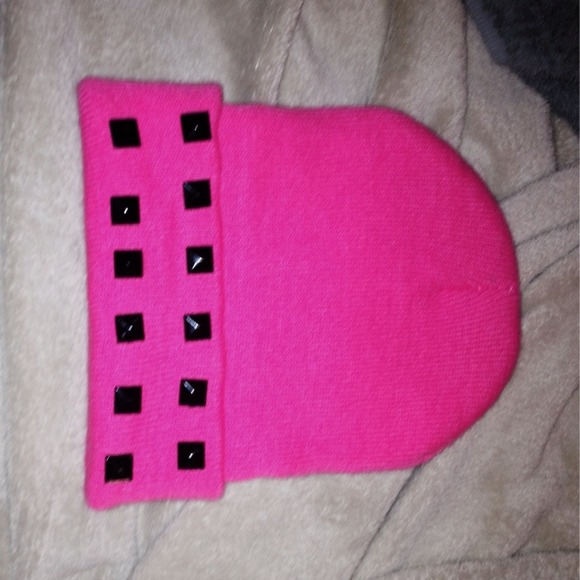 Neon pink beanie