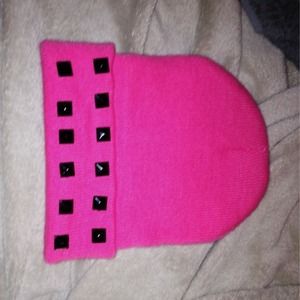 Neon pink beanie