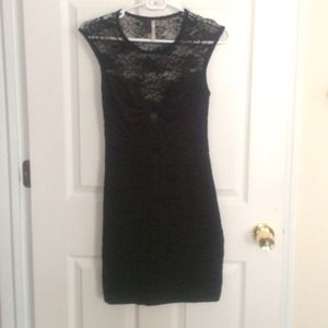 Black bodycon with lace back