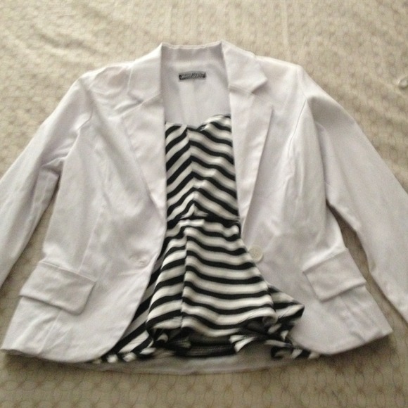 Jackets & Blazers - RESERVED BUNDLE White Blazer Small and Peplum top