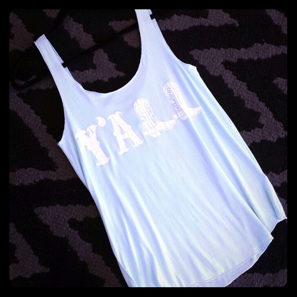 Mint green Y'ALL TANK boutique item NWOT - Picture 1 of 2