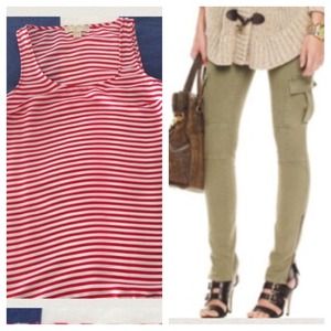 Michael Kors Green Skinny Cargo Pant and tank