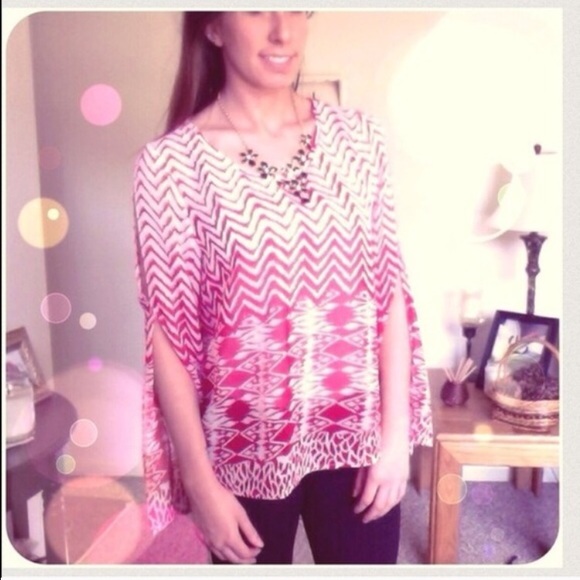 Chiffon Angel Sleeve Top - Picture 4 of 4