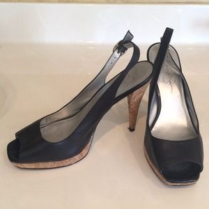 Black Peep Toe Heels