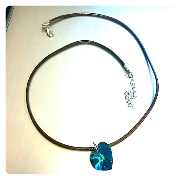 Swarovski Crystal Heart with 18" bead cord