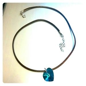 Swarovski Crystal Heart with 18" bead cord