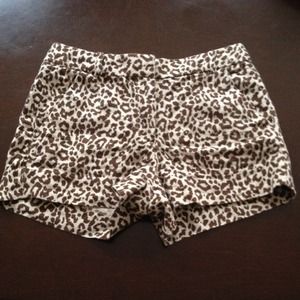 J Crew Linen Cheetah Print Shorts