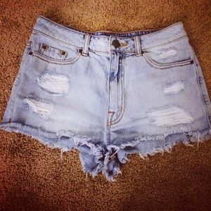 Distressed High Waisted Shorts