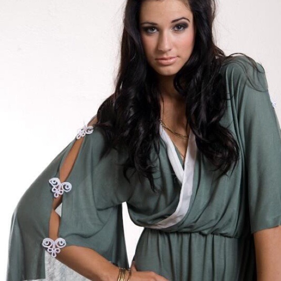 Flows green backless midi dress