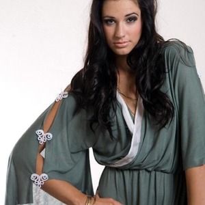 Flows green backless midi dress