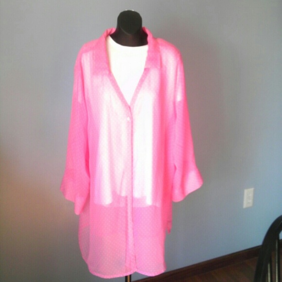 Sheer polka dot blouse