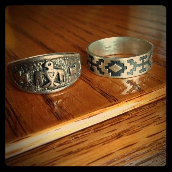 Jewelry - Aztec Native American Silver ring bundle