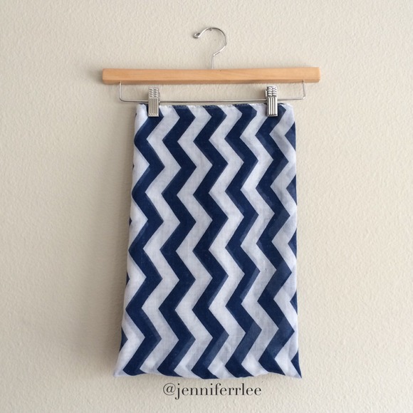 Navy Blue Chevron Infinity Scarf - Picture 3 of 3