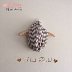 Brown Chevron Infinity Scarf