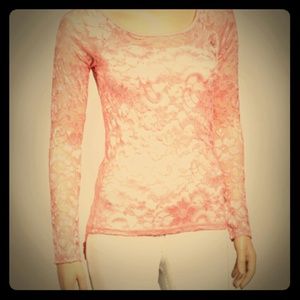 Sheer lace long sleeved shirt