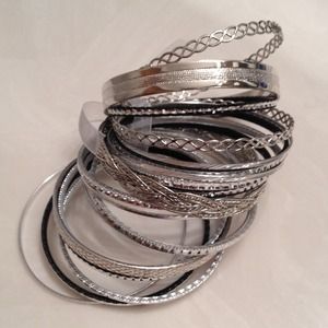 Black & Silver Bangles