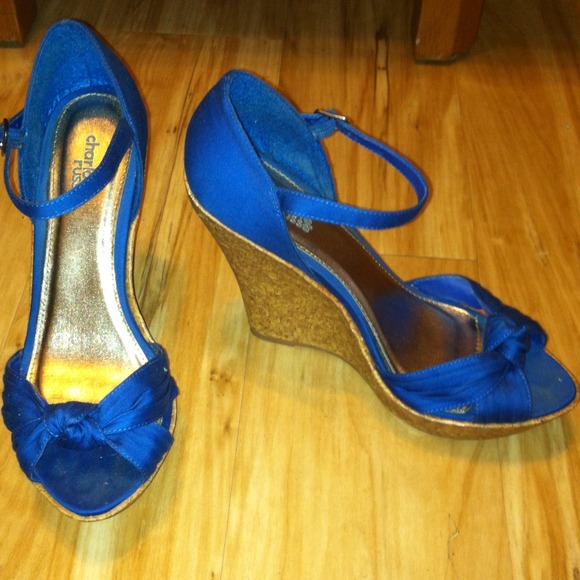 Royal blue wedges