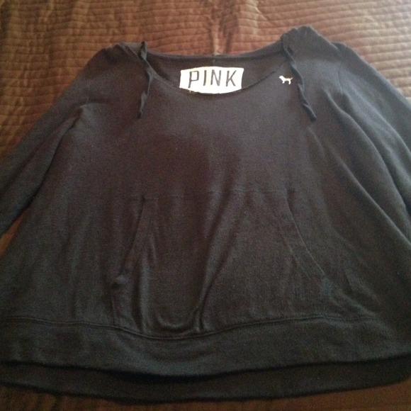 Black hooded Pink sweater