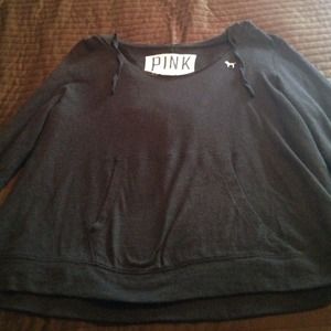 Black hooded Pink sweater